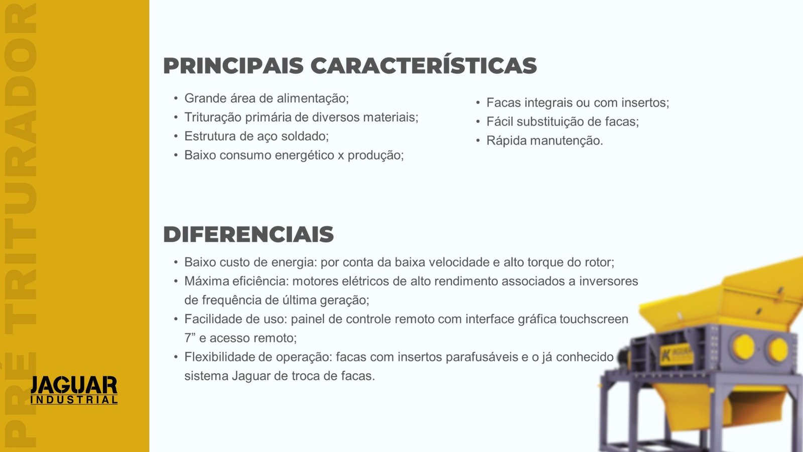 Pré-Triturador PR4000 triturando placas de drywall